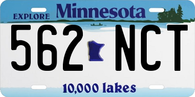 MN license plate 562NCT