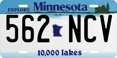 MN license plate 562NCV