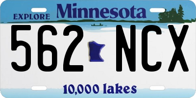 MN license plate 562NCX