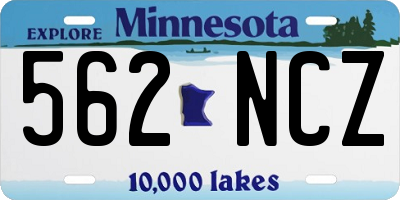 MN license plate 562NCZ