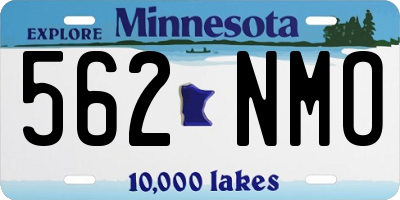 MN license plate 562NMO