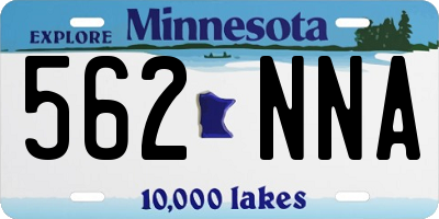 MN license plate 562NNA