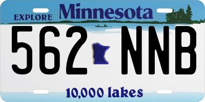 MN license plate 562NNB