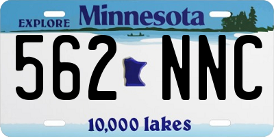 MN license plate 562NNC