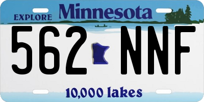 MN license plate 562NNF