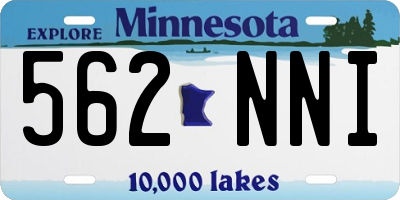 MN license plate 562NNI