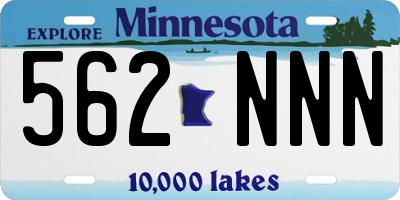 MN license plate 562NNN
