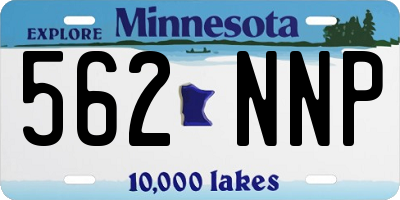 MN license plate 562NNP