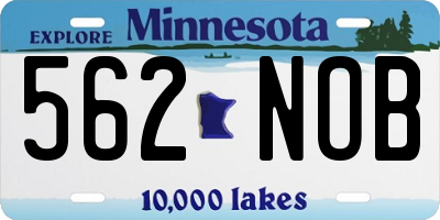 MN license plate 562NOB