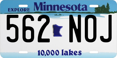MN license plate 562NOJ