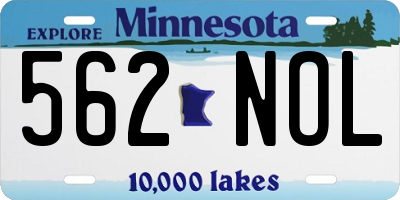 MN license plate 562NOL