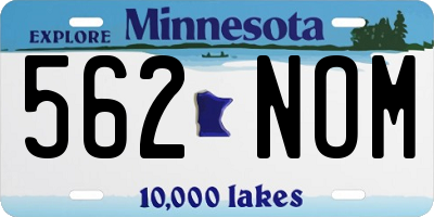 MN license plate 562NOM
