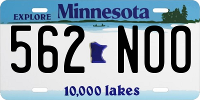 MN license plate 562NOO