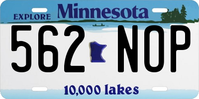 MN license plate 562NOP