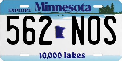 MN license plate 562NOS