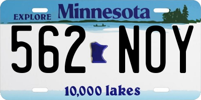 MN license plate 562NOY