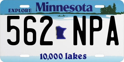 MN license plate 562NPA
