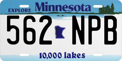 MN license plate 562NPB
