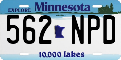 MN license plate 562NPD