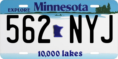 MN license plate 562NYJ