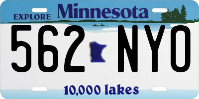 MN license plate 562NYO