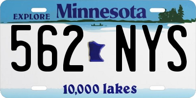 MN license plate 562NYS