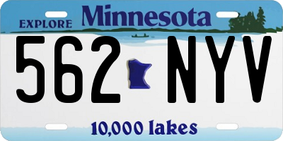 MN license plate 562NYV