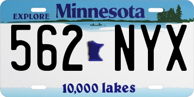 MN license plate 562NYX
