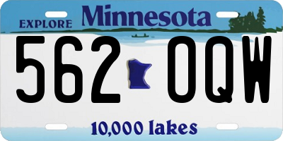 MN license plate 562OQW