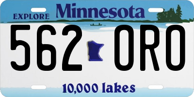 MN license plate 562ORO
