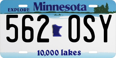 MN license plate 562OSY