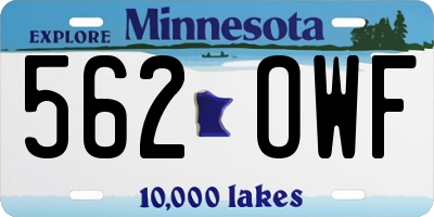 MN license plate 562OWF