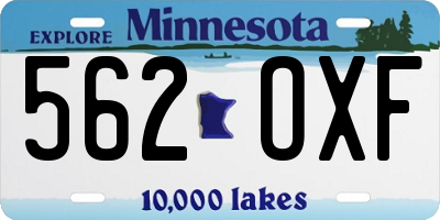 MN license plate 562OXF