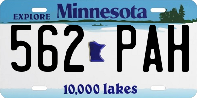 MN license plate 562PAH