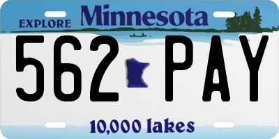 MN license plate 562PAY