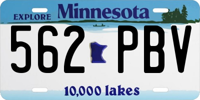 MN license plate 562PBV