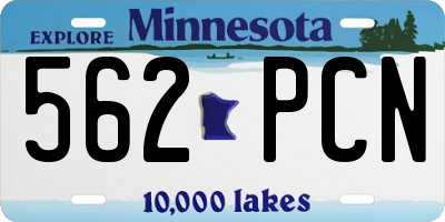 MN license plate 562PCN