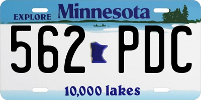 MN license plate 562PDC
