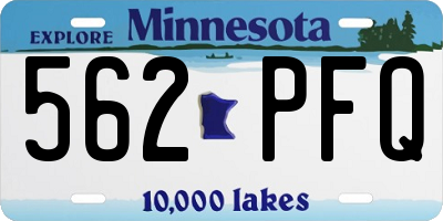 MN license plate 562PFQ
