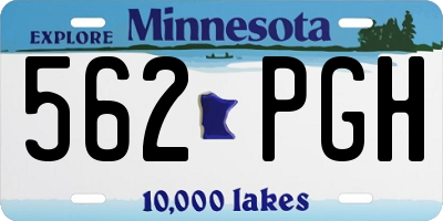 MN license plate 562PGH