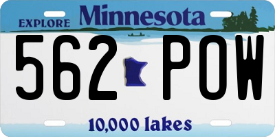 MN license plate 562POW