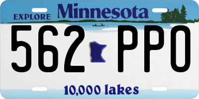 MN license plate 562PPO