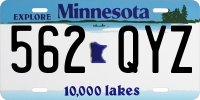 MN license plate 562QYZ