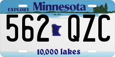 MN license plate 562QZC