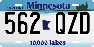 MN license plate 562QZD