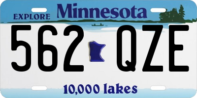 MN license plate 562QZE