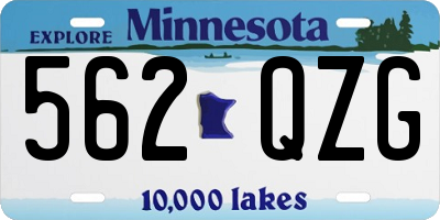 MN license plate 562QZG