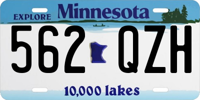 MN license plate 562QZH
