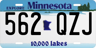 MN license plate 562QZJ