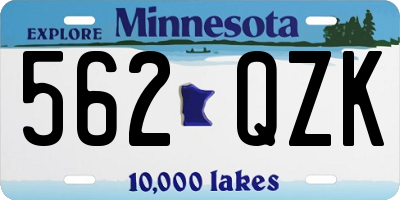 MN license plate 562QZK